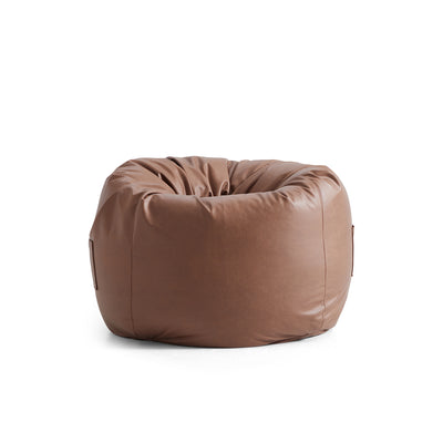 Litton Gray Leathaire Bean Bag-Brown