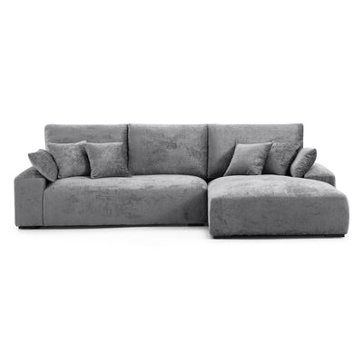 The Empress Gray Sectional-Gray-115.4"-Facing Right