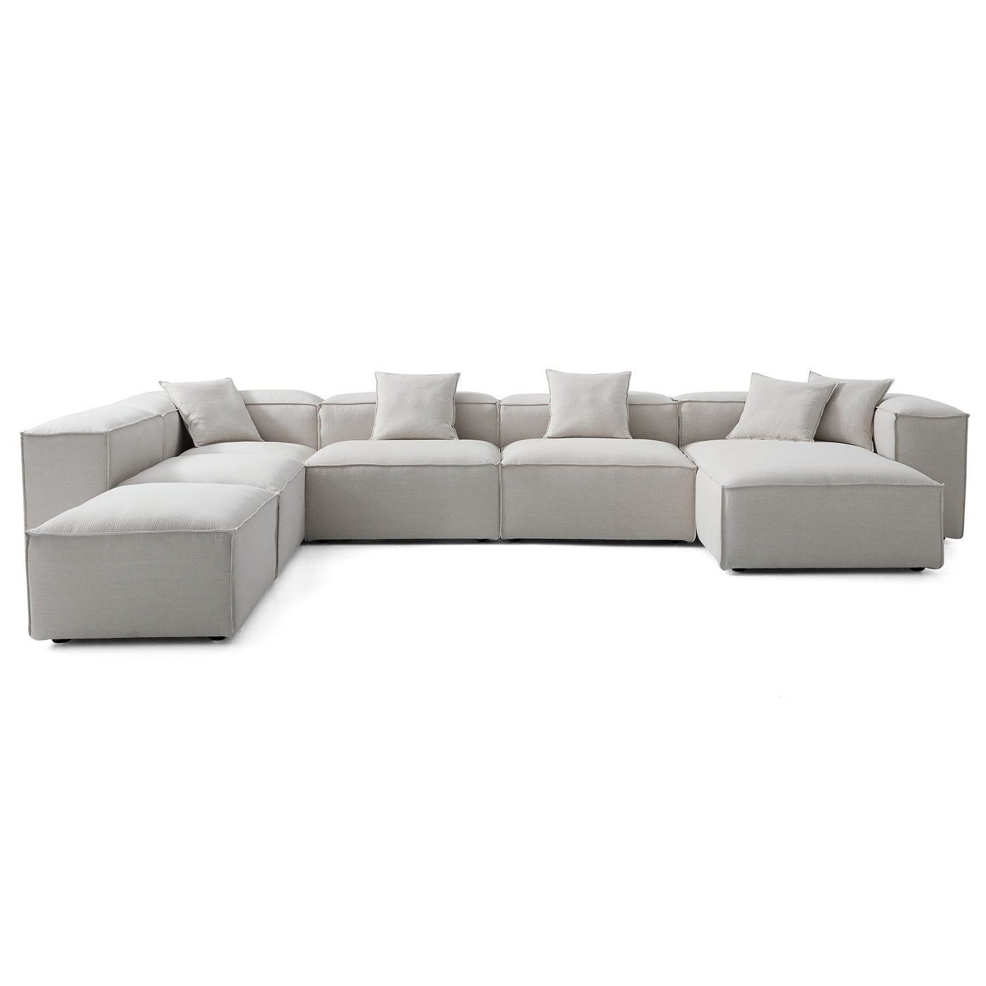 Freedom Modular Gray Open End Sectional Sofa-Gray-181.1"-High