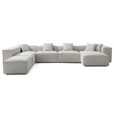 Freedom Modular Khaki Open End Sectional Sofa-Gray-181.1"-High