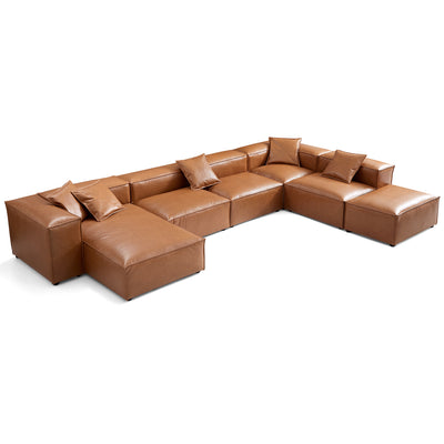 Benthe Modular Tan Open End Sectional Sofa-Tan