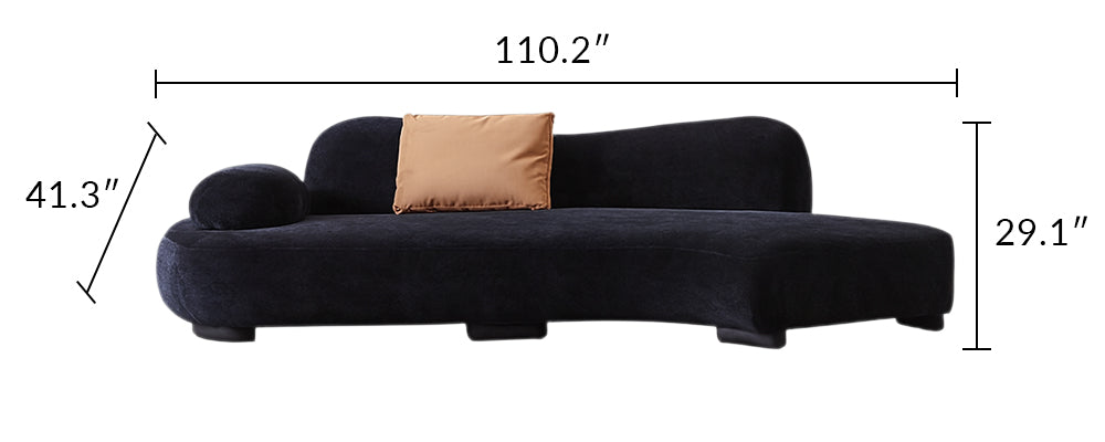 Velvet Curved Sectional Sofa
