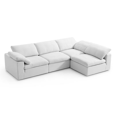 Tender Wabi Sabi Sand L Shaped Sectional-White-128.0"