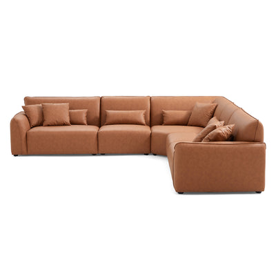 Milano Moda Minimalist Brown Corner Sofa