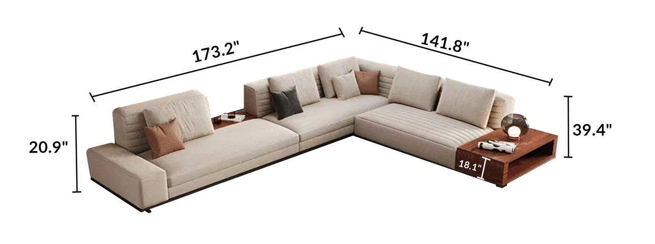 Brandy Channel Tufting Sectional with Coffee Table