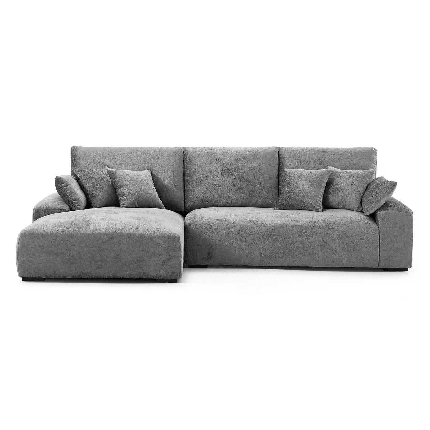 The Empress Gray Sectional-Gray-115.4"-Facing Left