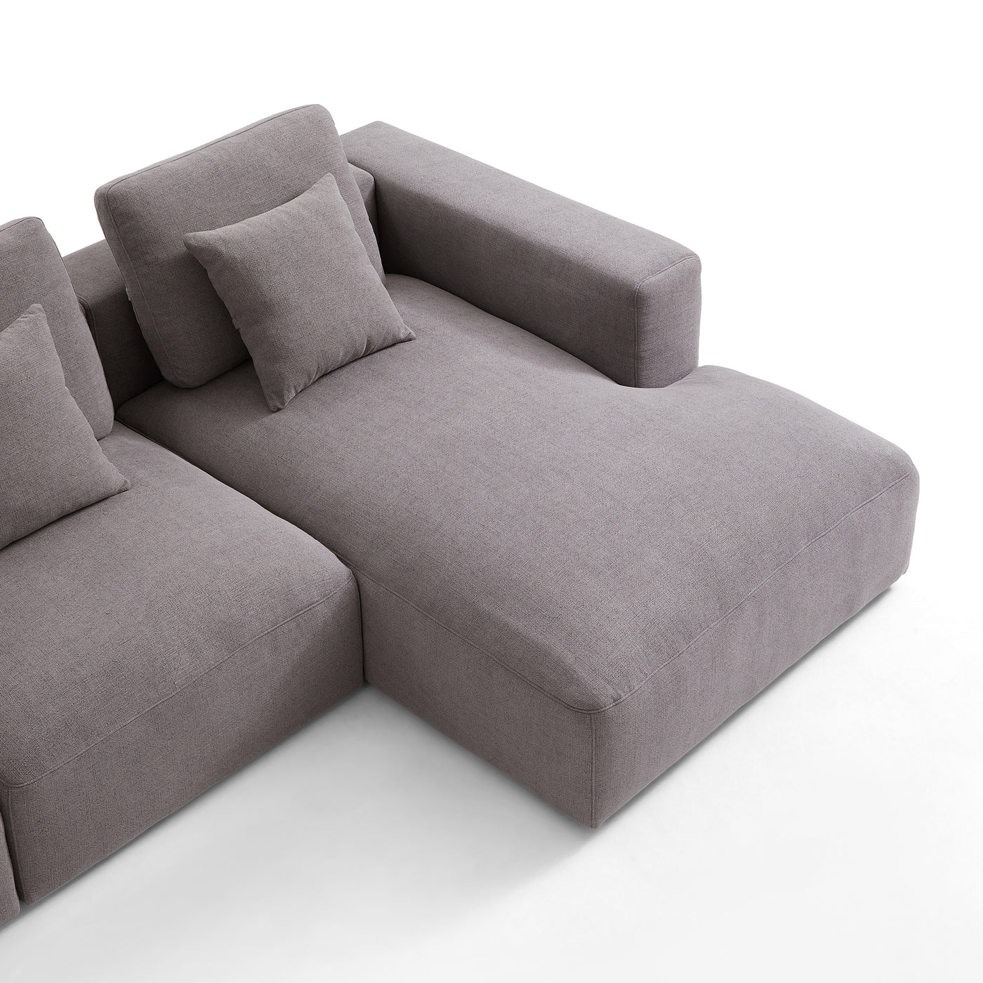 Nathan Modular Dark Gray Natural Linen Sectional Sofa-Dark Gray