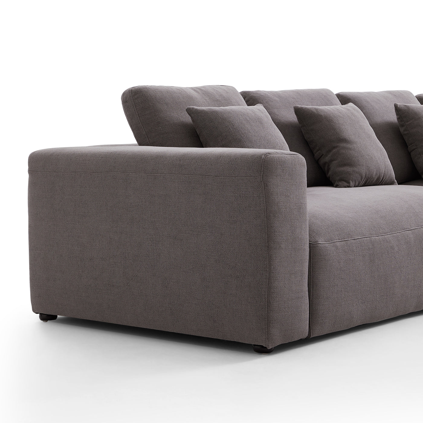 Nathan Modular Dark Gray Natural Linen Sofa-Dark Gray