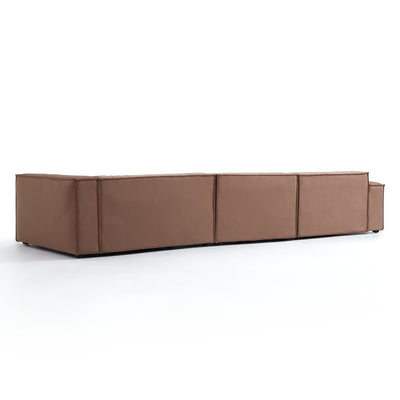 Luxury Minimalist Fabric Khaki Sofa-Sectional-145.7"