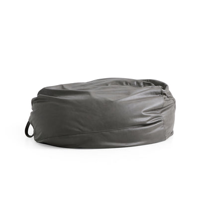 Litton Gray Leathaire Bean Bag-Gray