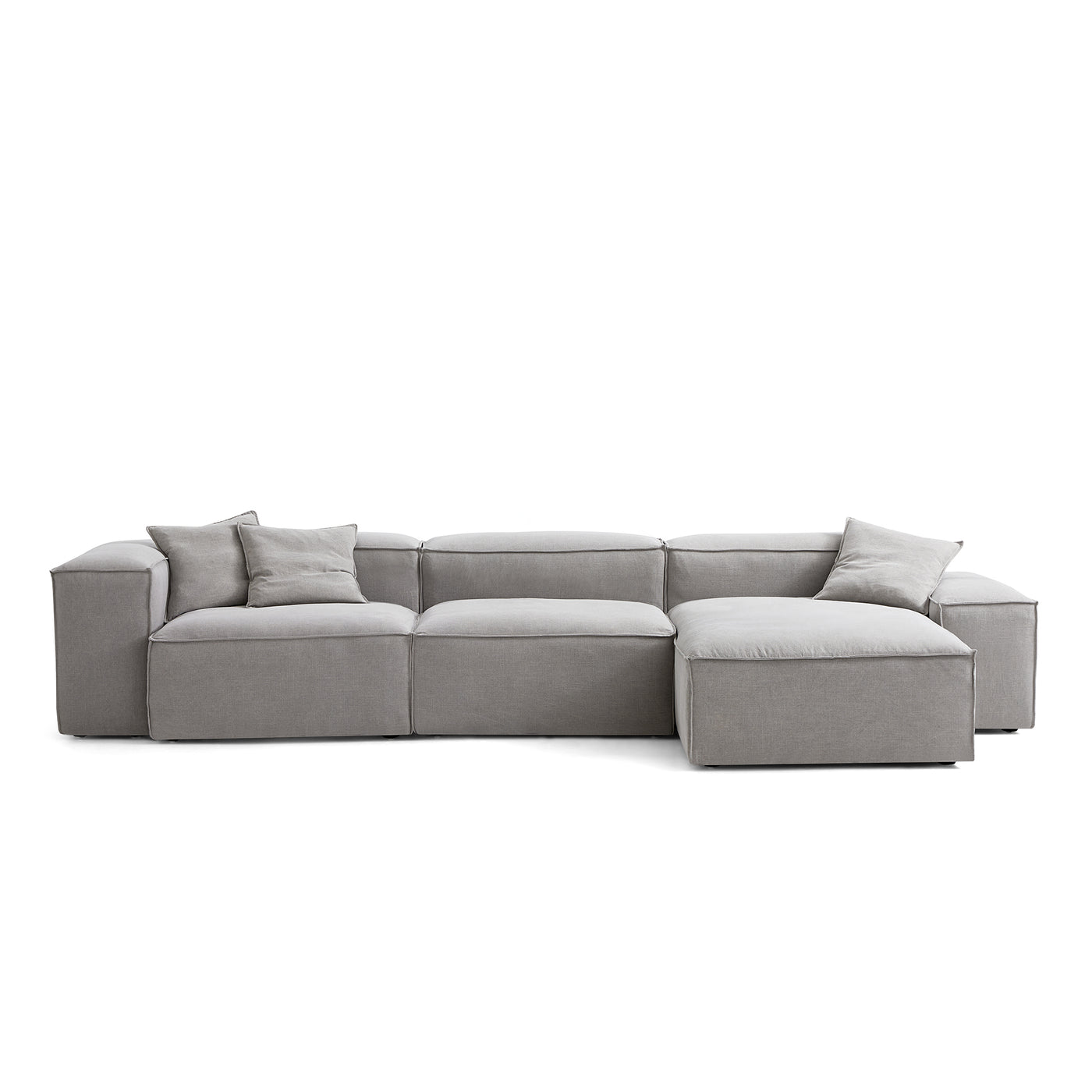 Freedom Modular Sectional Sofa-New Gray-143.7"-Low & High