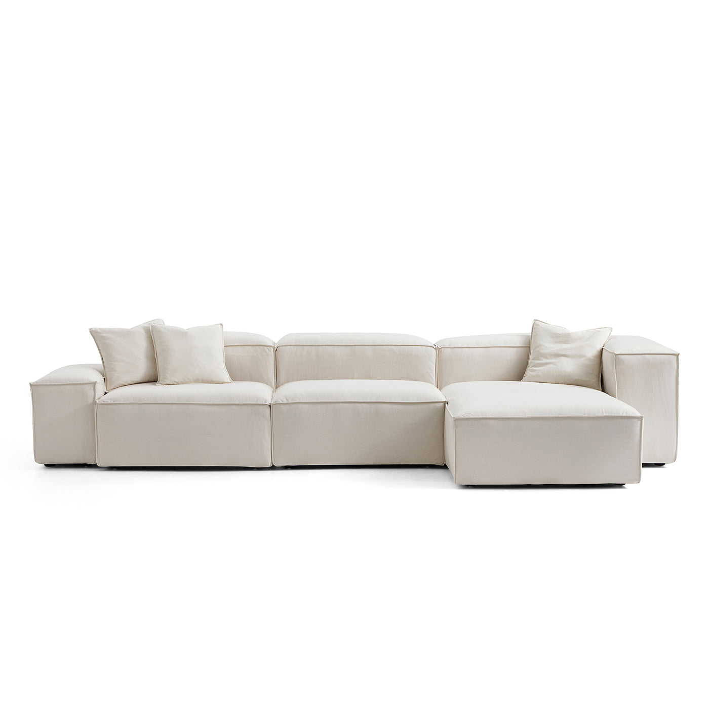 Freedom Modular Sectional Sofa-Beige-143.7"-Low & High