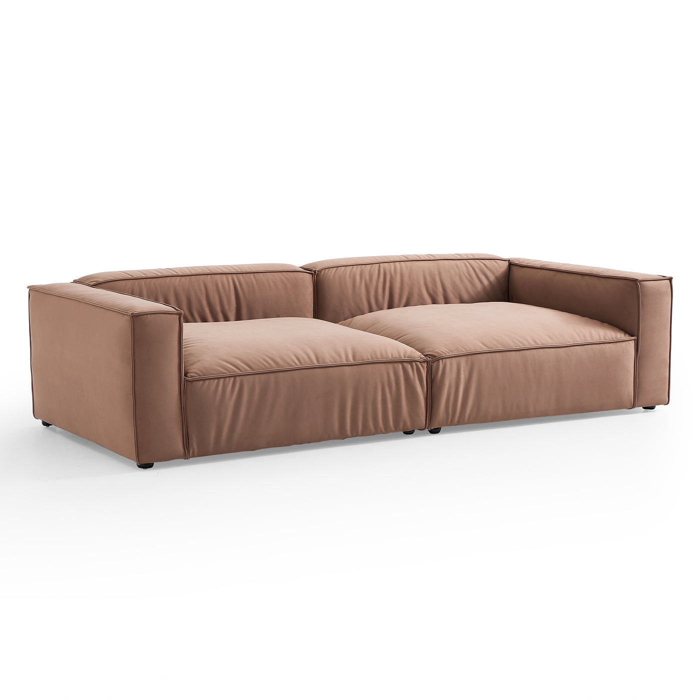 Luxury Minimalist Brown Fabric Daybed Sofa-Brown