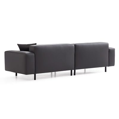 Noble Dark Gray Leather Sofa-Dark Gray-87.4″