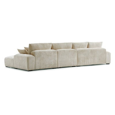 The Empress Gray Sectional-Beige-150.8"-Facing Right