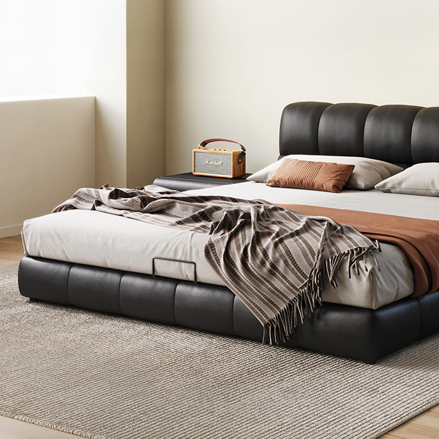Cocoa Puff Leather Bed