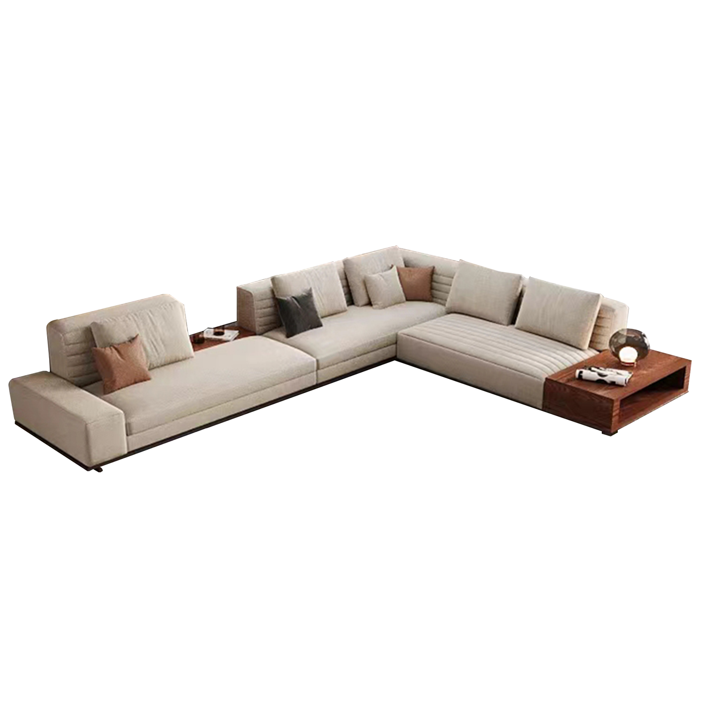 Brandy Channel Tufting Sectional with Coffee Table-hidden