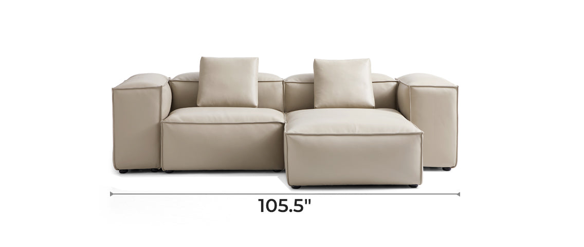 Flex Modular Beige Genuine Leather Sectional