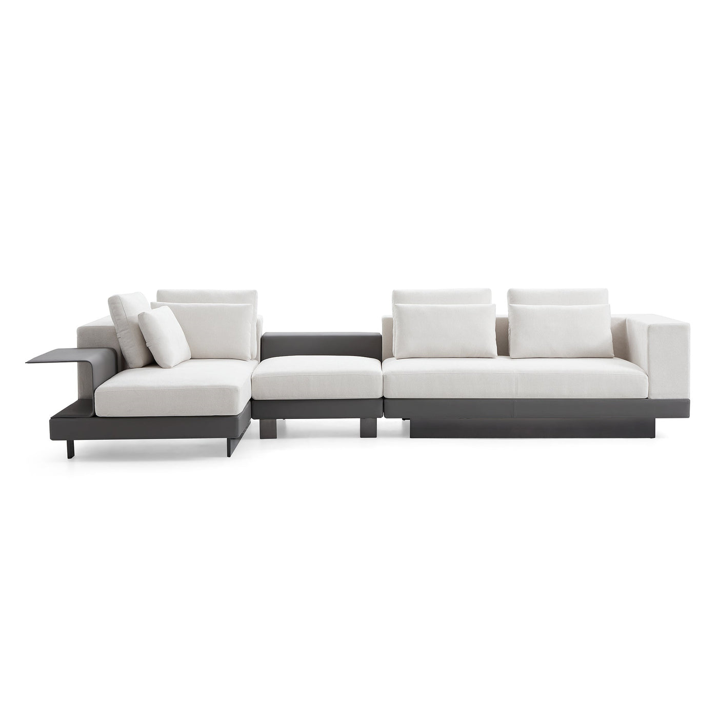 Connery Minimalist Blue Sectional-White-147.0″-Facing Left