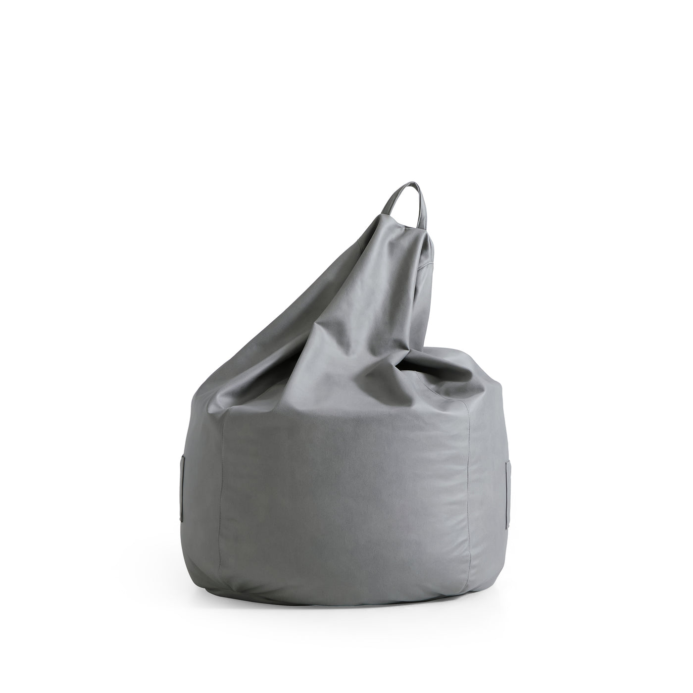 Litton Gray Leathaire Bean Bag-Light Gray