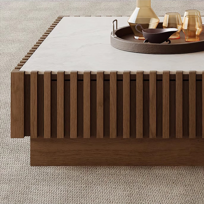 Tabor Mid Century Walnut Coffee Table Set-35.4″ & 20.4″