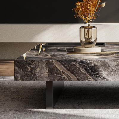 Dark Veined Square Coffee Table