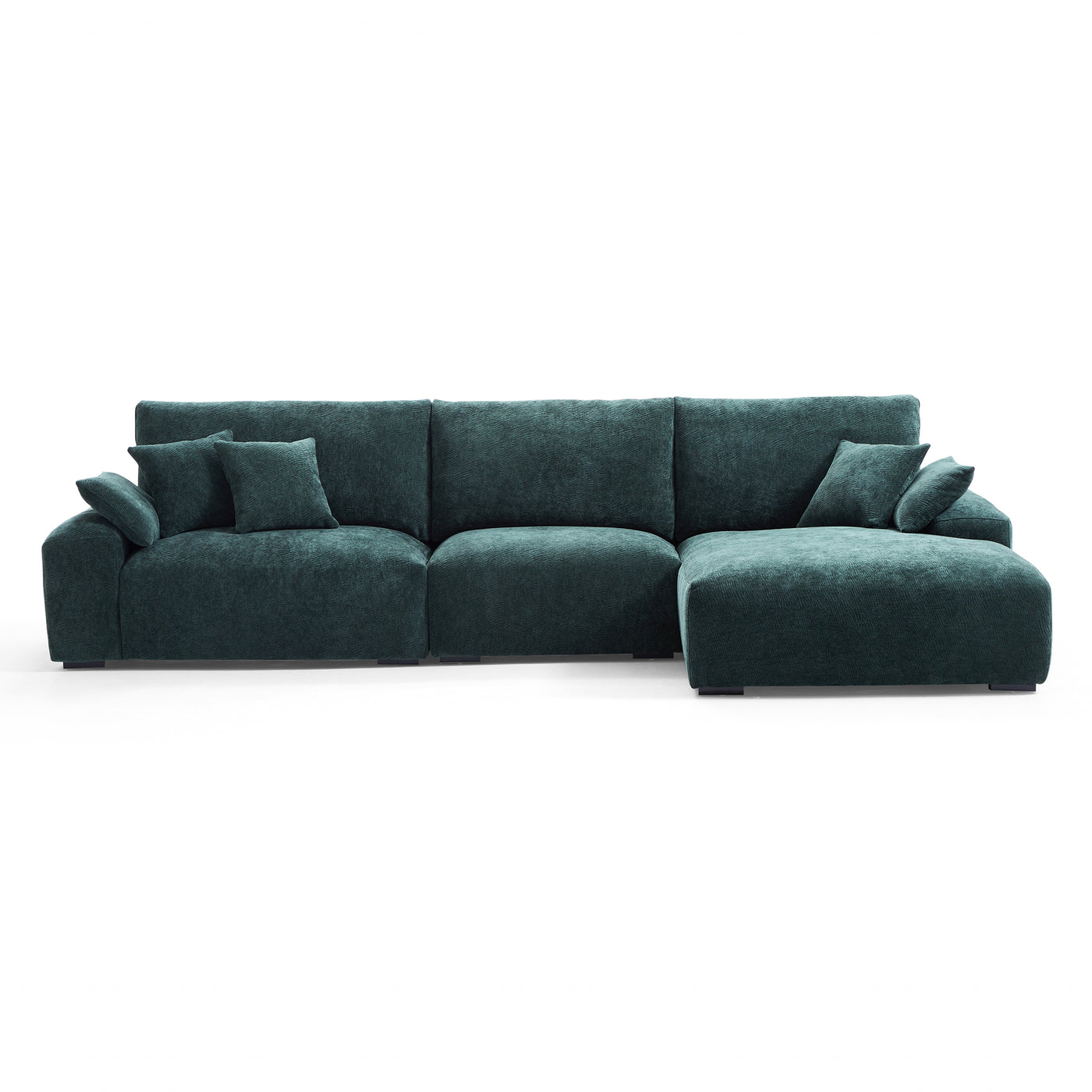 The Empress Green Sectional-Green-133.9″-Facing Right