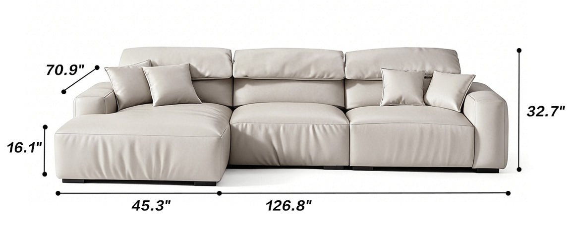 Chestnut Tan Leather Sectional