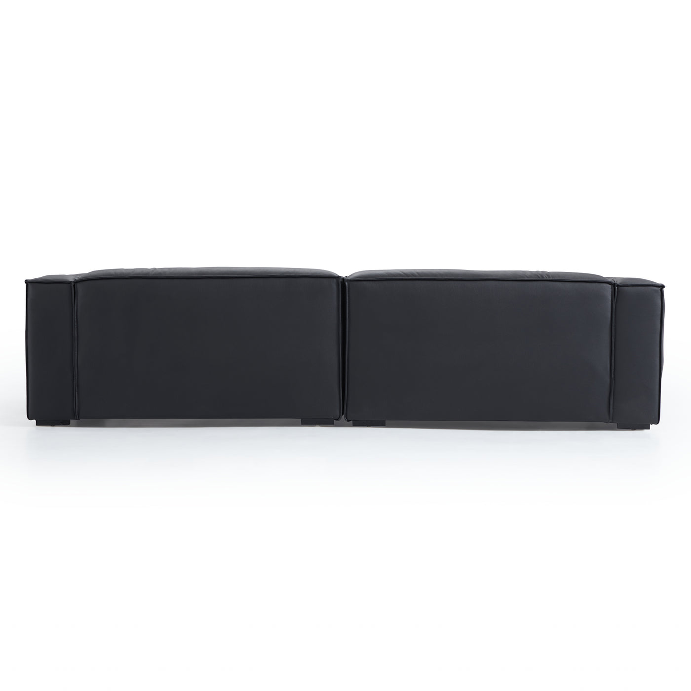 Luxury Minimalist Black Leather Daybed Sofa-Black