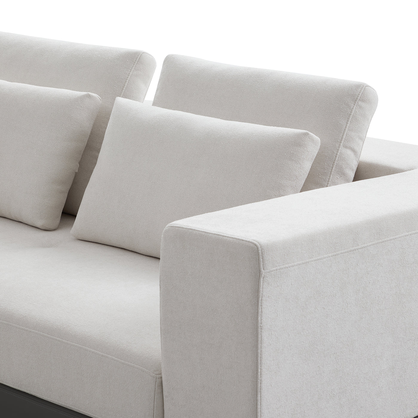 Connery Minimalist White Sectional-White