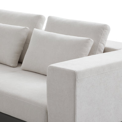 Connery Minimalist White Sectional-White