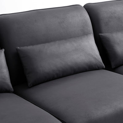 Milano Moda Minimalist Black Sofa-Black