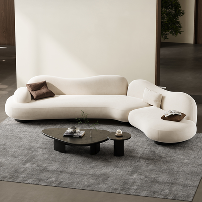 Velvet Curved Sectional Sofa
