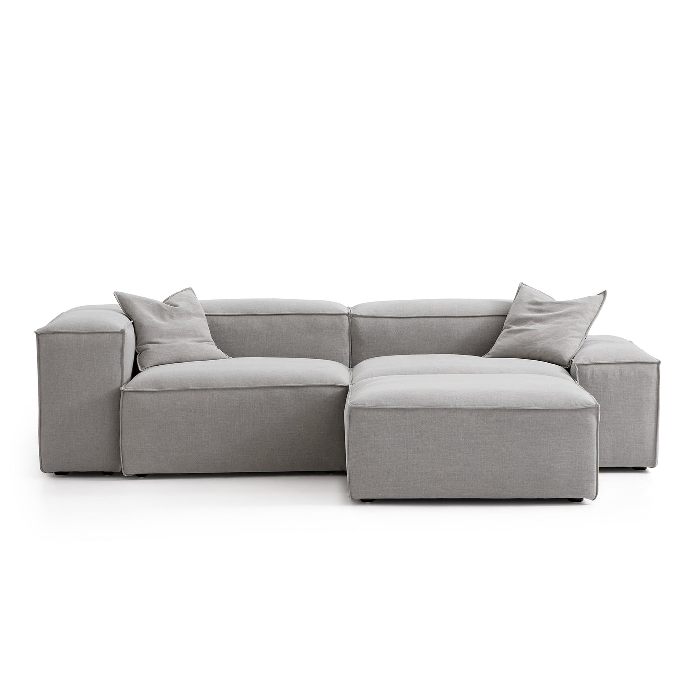 Freedom Modular Sofa with Ottoman-New Gray-106.3"-Low & High