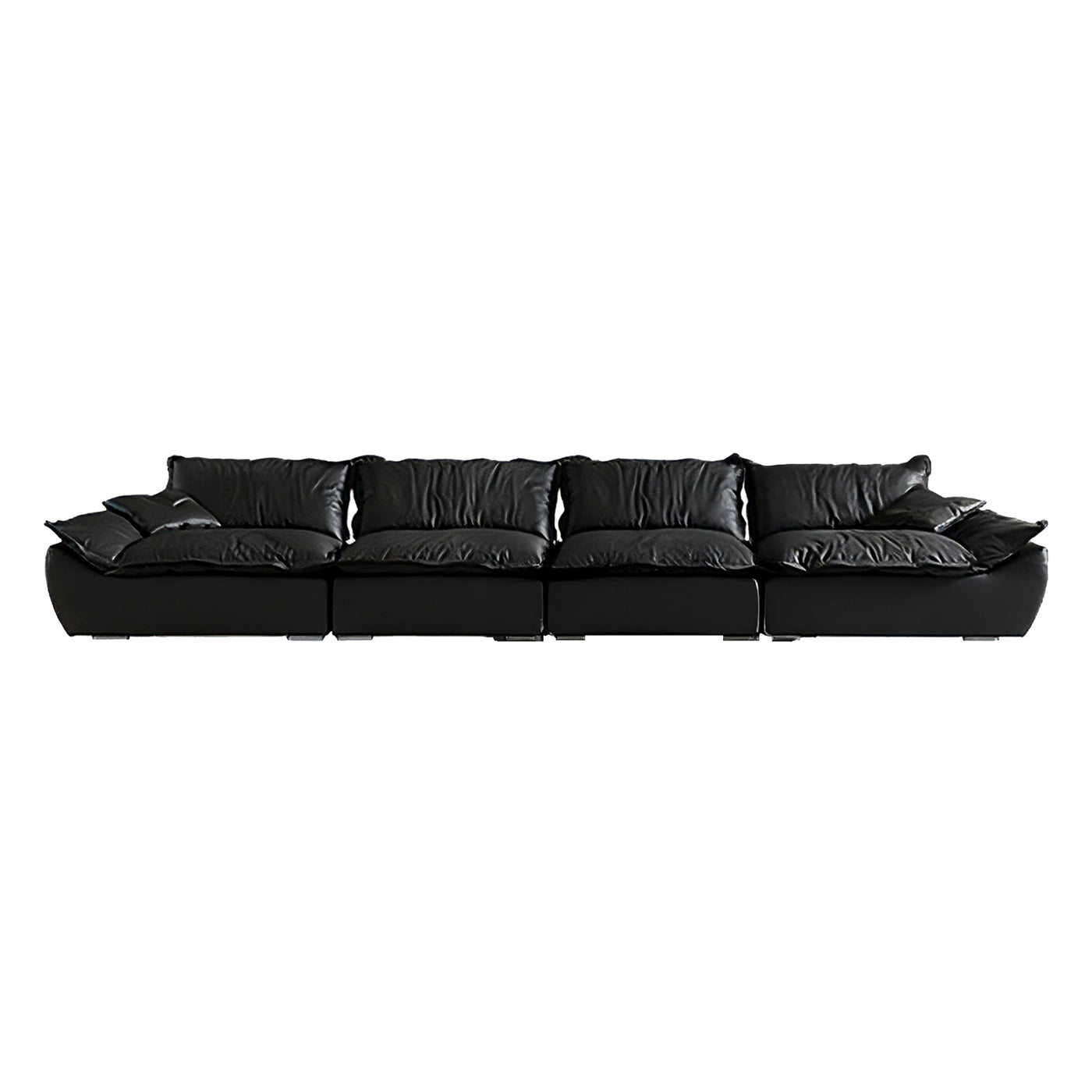 Raisa Vintage Leather Sailboat Sofa-Black