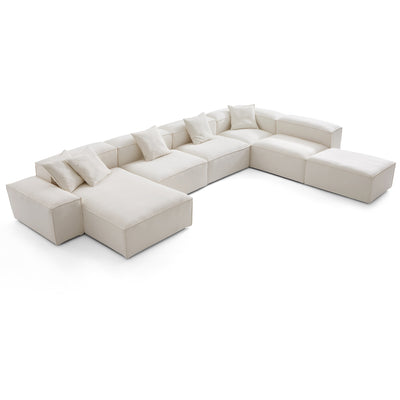 Freedom Modular Beige Open End Sectional Sofa-Beige-181.1"-Low