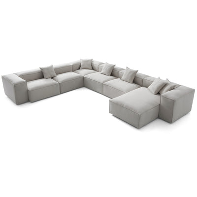 Freedom Modular Gray U Shaped Sectional Sofa-Gray-181.1"-High