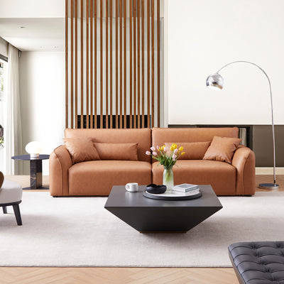 Milano Moda Minimalist Brown Sofa-Brown