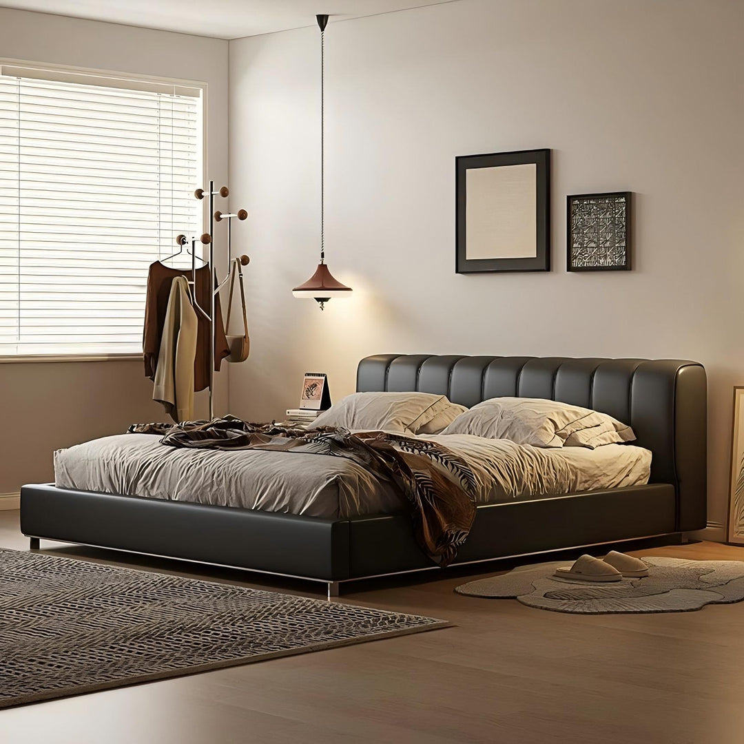 Bitter Chocolate Leather Bed