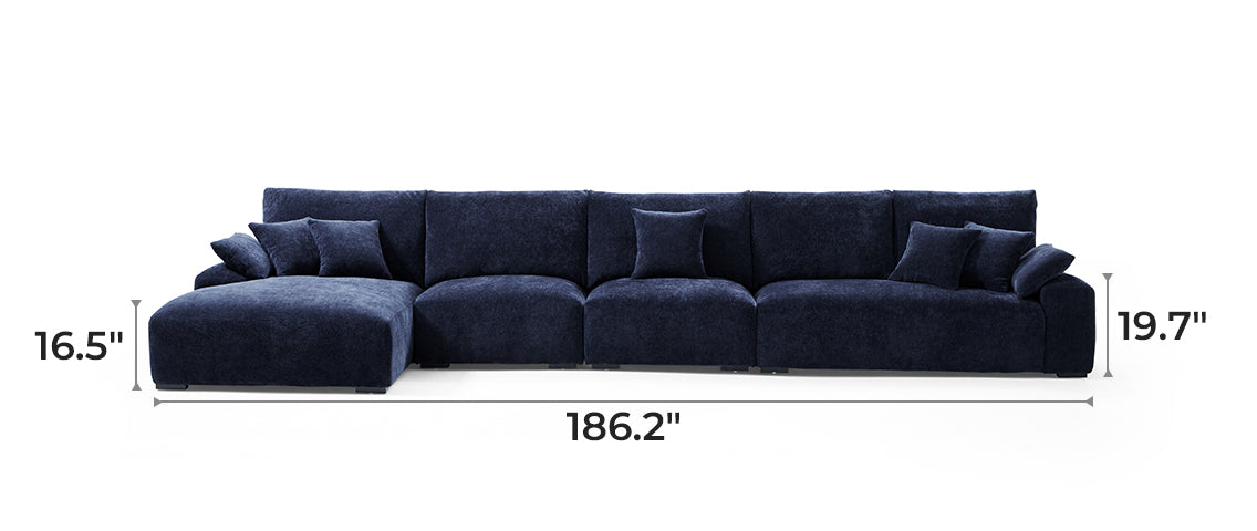 The Empress Navy Blue Sectional