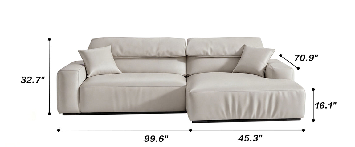 Chestnut Tan Leather Sectional