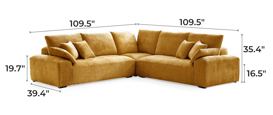 The Empress Yellow Corner Sectional Sofa