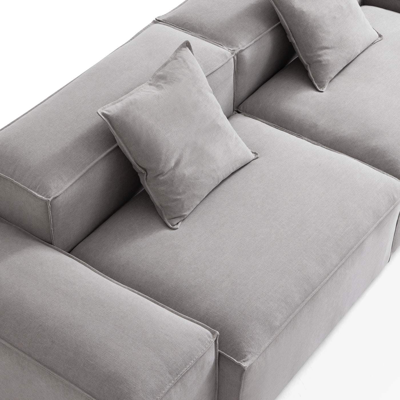 Freedom Modular New Gray Sofa with Ottoman