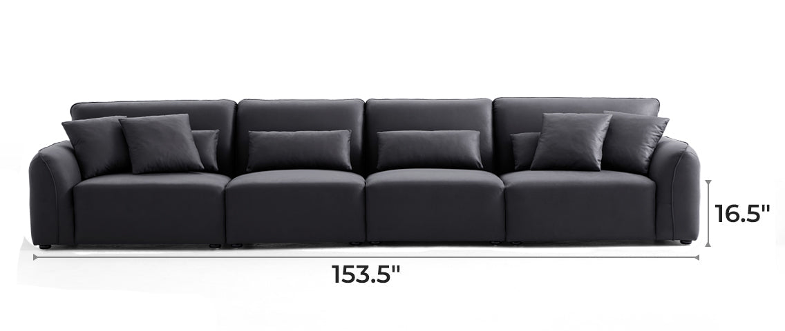 Milano Moda Minimalist Black Sofa