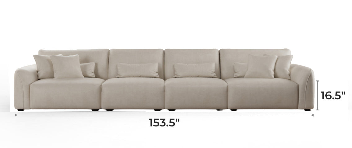 Milano Moda Minimalist Beige Sofa