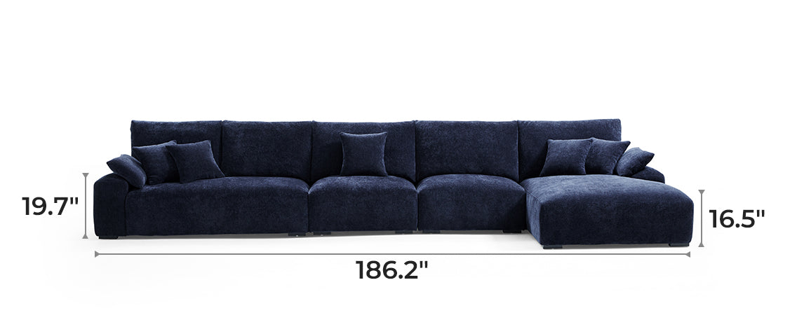 The Empress Navy Blue Sectional