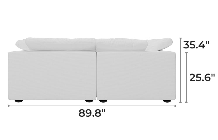 Tender Wabi-Sabi U-Shaped White Sectional Sofa