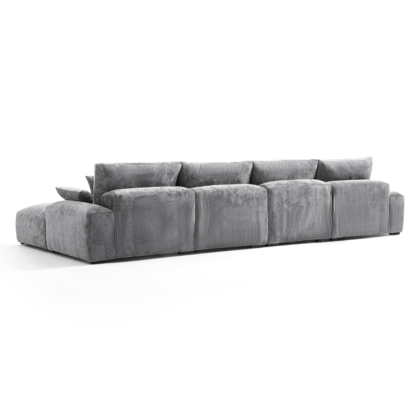 The Empress Navy Blue U Shaped Sectional-Gray-161.4"