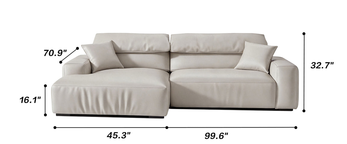 Chestnut Tan Leather Sectional