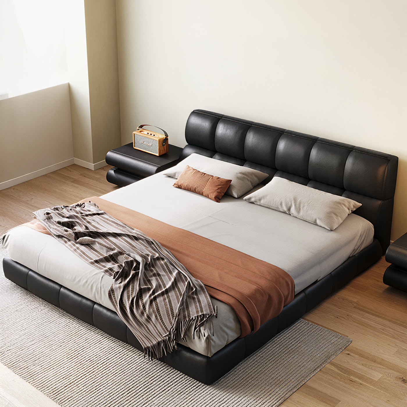 Cocoa Puff Leather Bed